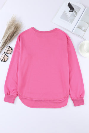 Side Slit Drop Shoulder Sweatshirt-Teresa's Fashionista LLC