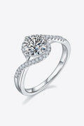 1 Carat Moissanite 925 Sterling Silver Crisscross Ring-Teresa's Fashionista LLC