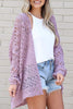 Openwork Open Front Long Sleeve Cardigan-Teresa's Fashionista LLC