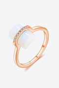 Natural Moonstone Platinum-Plated Ring-Teresa's Fashionista LLC