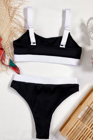Color Block Scoop Neck Bikini Set-Teresa's Fashionista LLC