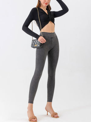 High Waist Cropped Jeans-Teresa's Fashionista LLC