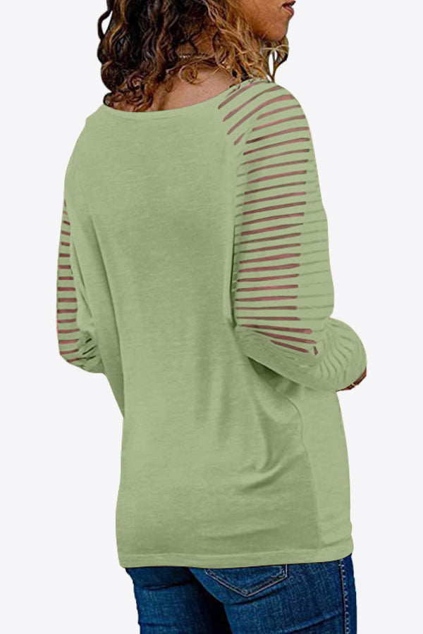 V-Neck Long Raglan Sleeve Top-Teresa's Fashionista LLC