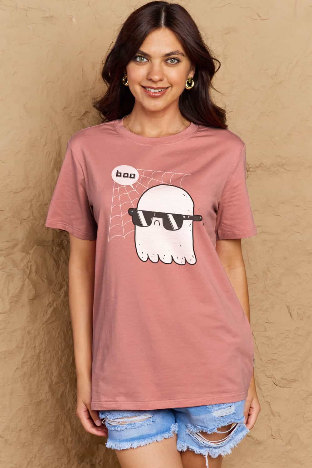 Simply Love Full Size BOO Graphic Cotton T-Shirt-Teresa&#39;s Fashionista LLC