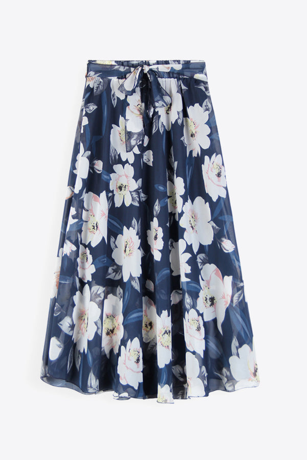 Full Size Floral Tie-Waist Skirt-Teresa's Fashionista LLC