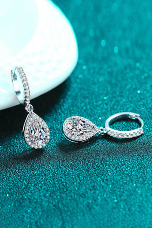 Moissanite Teardrop Earrings-Teresa's Fashionista LLC