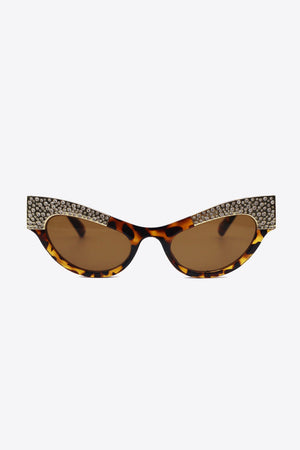 UV400 Rhinestone Trim Cat-Eye Sunglasses-Teresa's Fashionista LLC