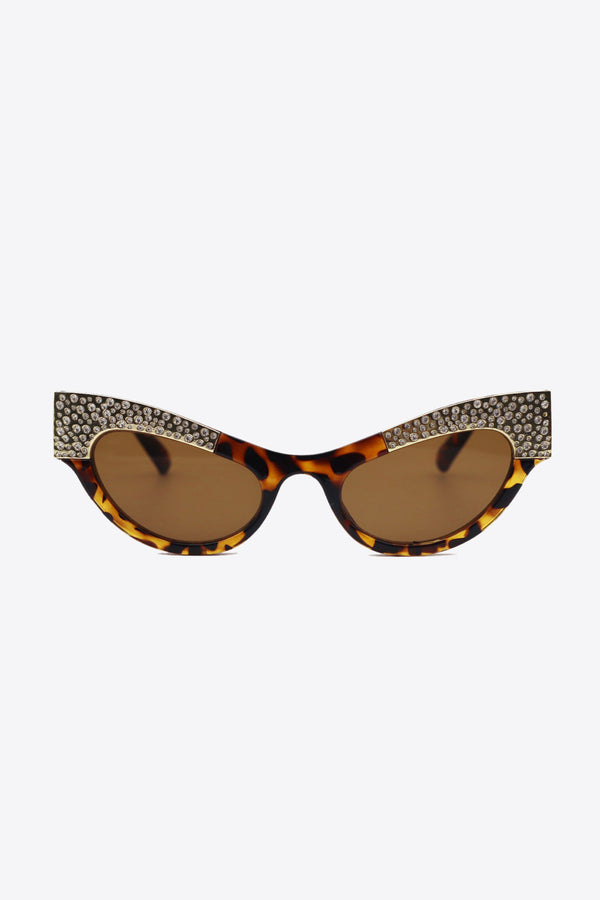 UV400 Rhinestone Trim Cat-Eye Sunglasses-Teresa's Fashionista LLC