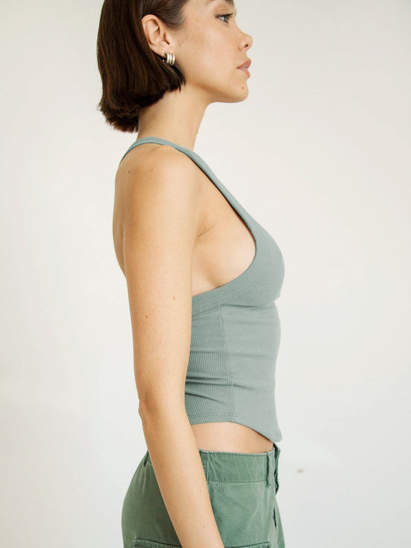 Halter Neck Ribbed Cropped Top-Teresa's Fashionista LLC