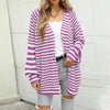 Striped Button Down Long Sleeve Cardigan-Teresa's Fashionista LLC