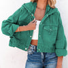 Hooded Dropped Shoulder Denim Jacket-Teresa's Fashionista LLC