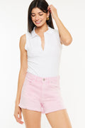 Kancan Raw Hem High Waist Denim Shorts-Teresa's Fashionista LLC