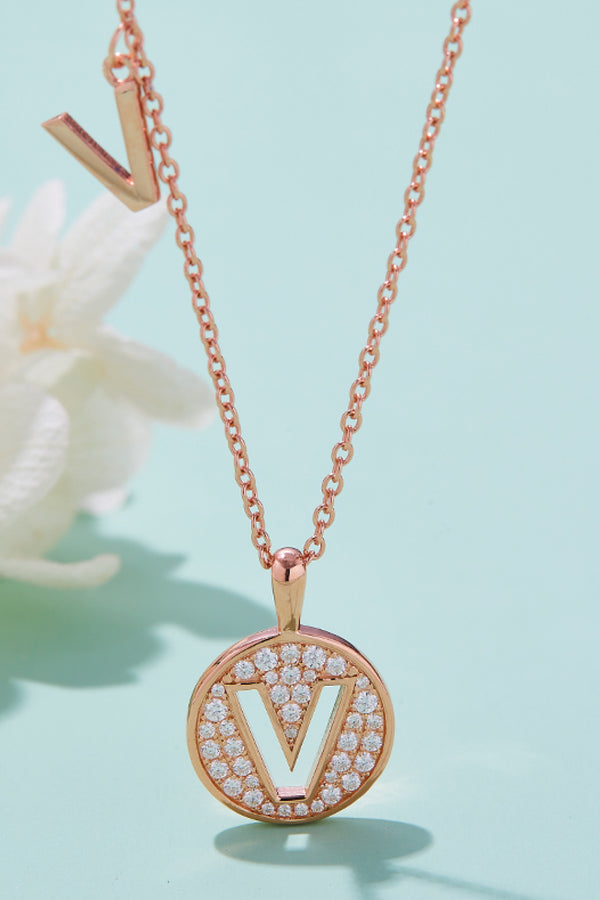Moissanite U to Z Pendant Necklace-Teresa's Fashionista LLC