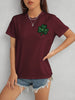 Lucky Clover Round Neck Short Sleeve T-Shirt-Teresa's Fashionista LLC