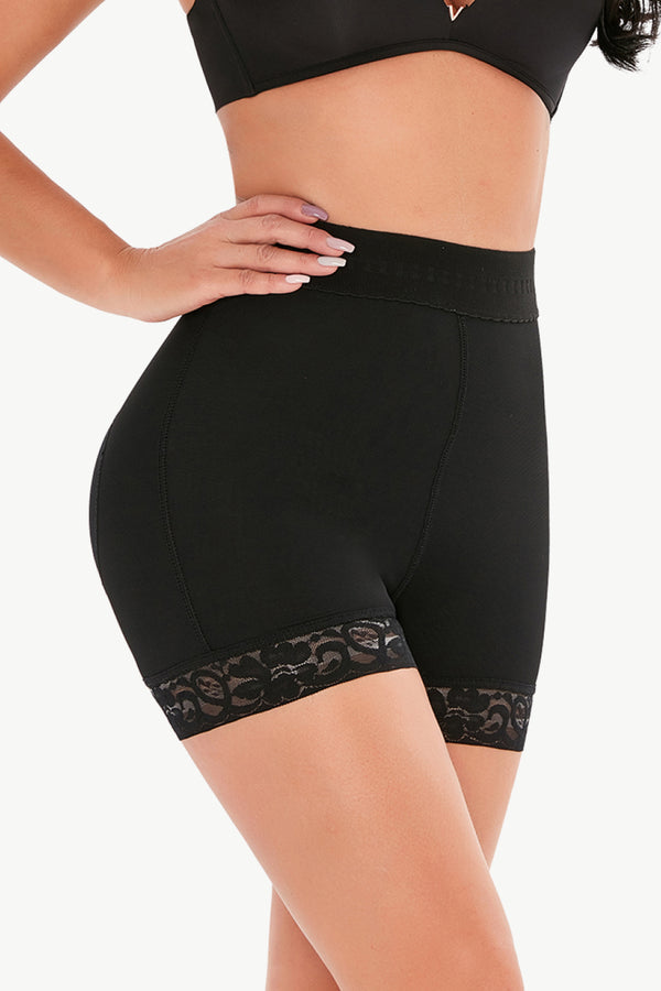 Full Size Pull-On Lace Trim Shaping Shorts-Teresa's Fashionista LLC