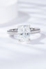 3 Carat Moissanite Platinum-Plated Side Stone Ring-Teresa's Fashionista LLC