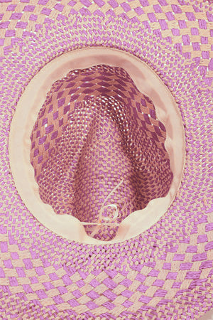 Fame Checkered Straw Weave Sun Hat-Teresa's Fashionista LLC