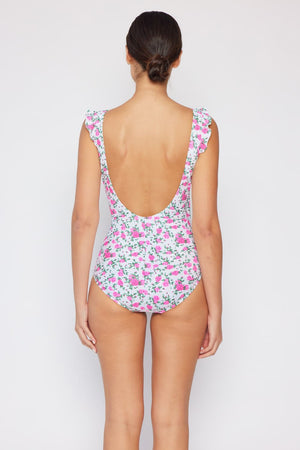 Marina West Swim Full Size Float On Ruffle Faux Wrap One-Piece in Roses Off-White-Teresa's Fashionista LLC