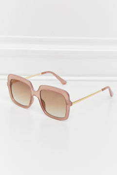 Square Metal-Plastic Hybrid Temple Sunglasses-Teresa's Fashionista LLC