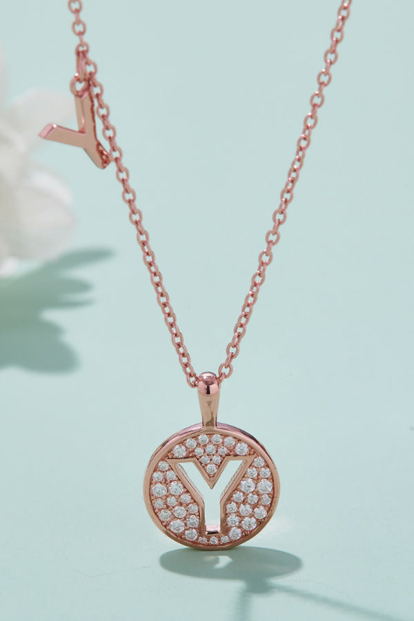 Moissanite U to Z Pendant Necklace-Teresa's Fashionista LLC