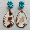 Turquoise Flower Teardrop Earrings-Teresa's Fashionista LLC