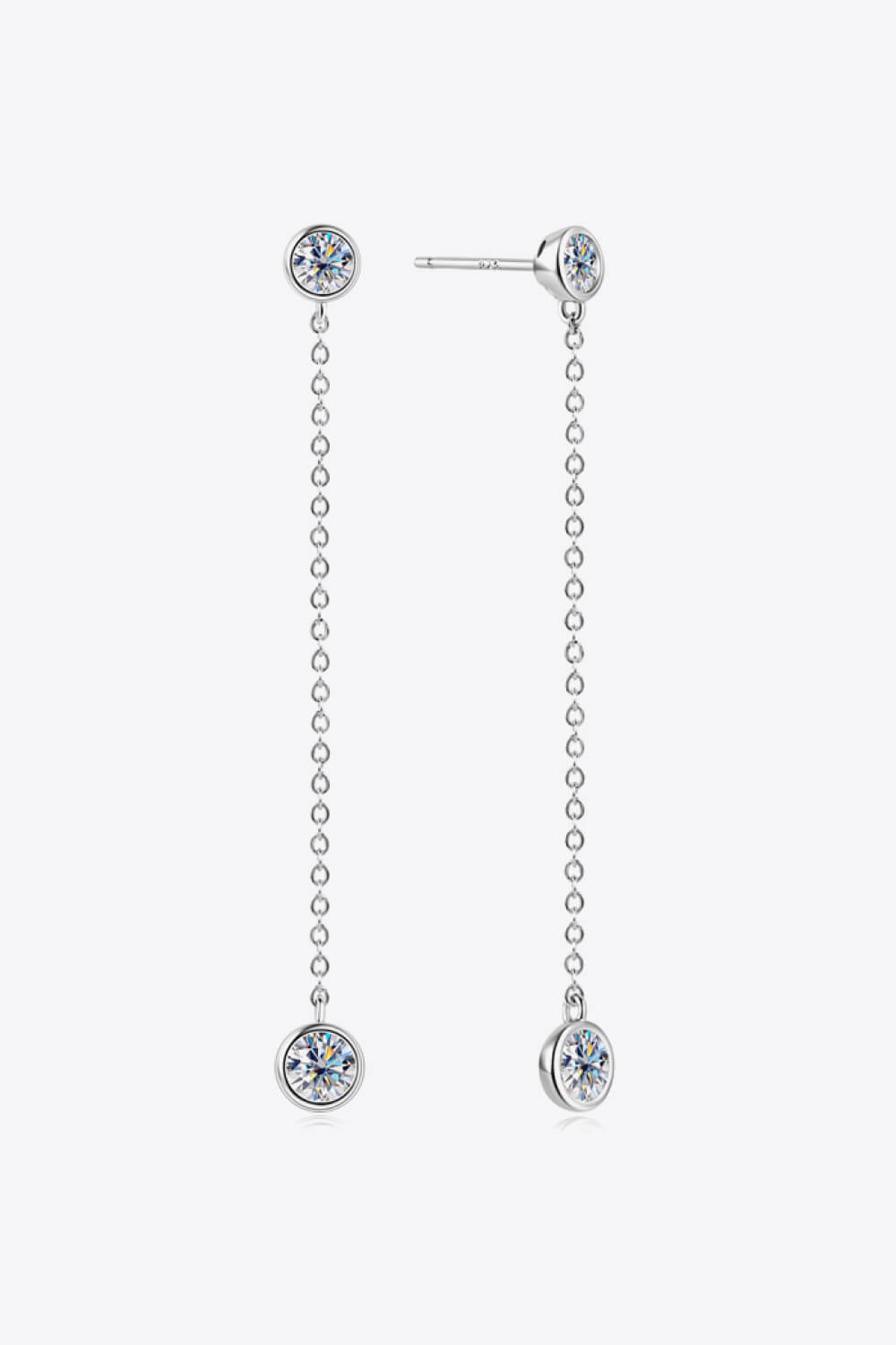 Moissanite Chain Earrings-Teresa's Fashionista LLC