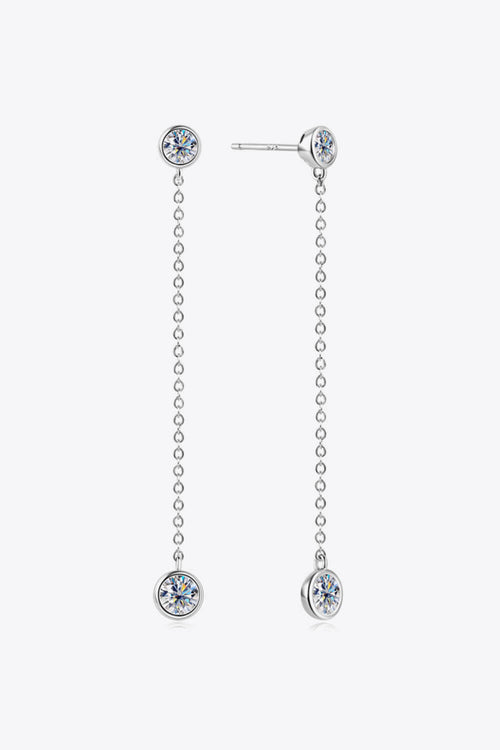 Moissanite Chain Earrings-Teresa's Fashionista LLC