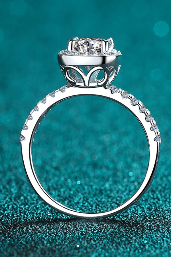 2 Carat Moissanite Square Halo Ring-Teresa's Fashionista LLC