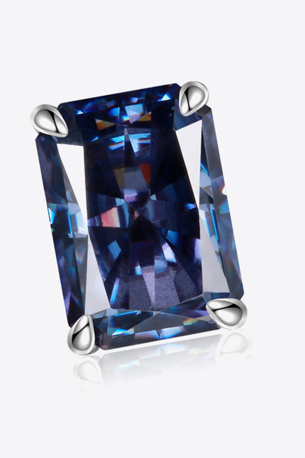 2 Carat Rectangle Moissanite 4-Prong Stud Earrings-Teresa's Fashionista LLC