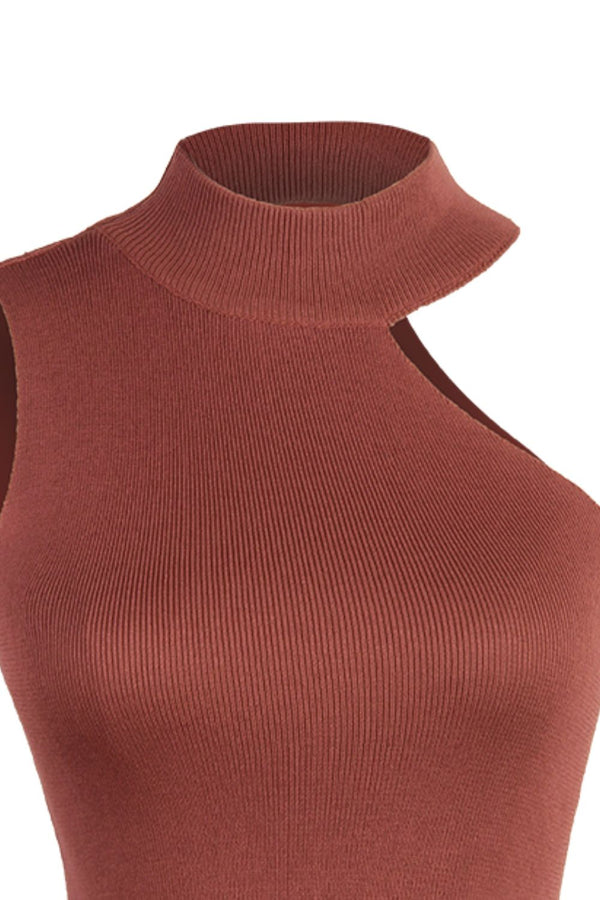 Asymmetrical Sleeveless Rib-Knit Top-Teresa's Fashionista LLC