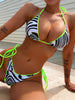 Zebra Print Halter Neck Bikini Set-Teresa's Fashionista LLC