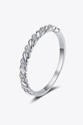 Moissanite Rhodium-Plated Half-Eternity Ring-Teresa's Fashionista LLC