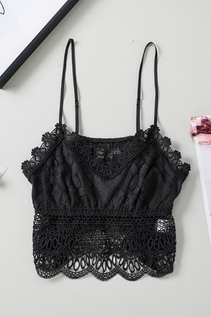 V-Neck Lace Cropped Cami-Teresa's Fashionista LLC