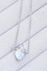 925 Sterling Silver Moonstone Heart Pendant Necklace-Teresa's Fashionista LLC
