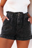 Paperbag Waist Denim Shorts with Pockets-Teresa's Fashionista LLC