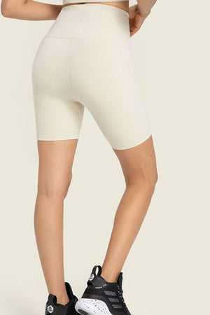 Seamless High-Rise Wide Waistband Biker Shorts-Teresa's Fashionista LLC