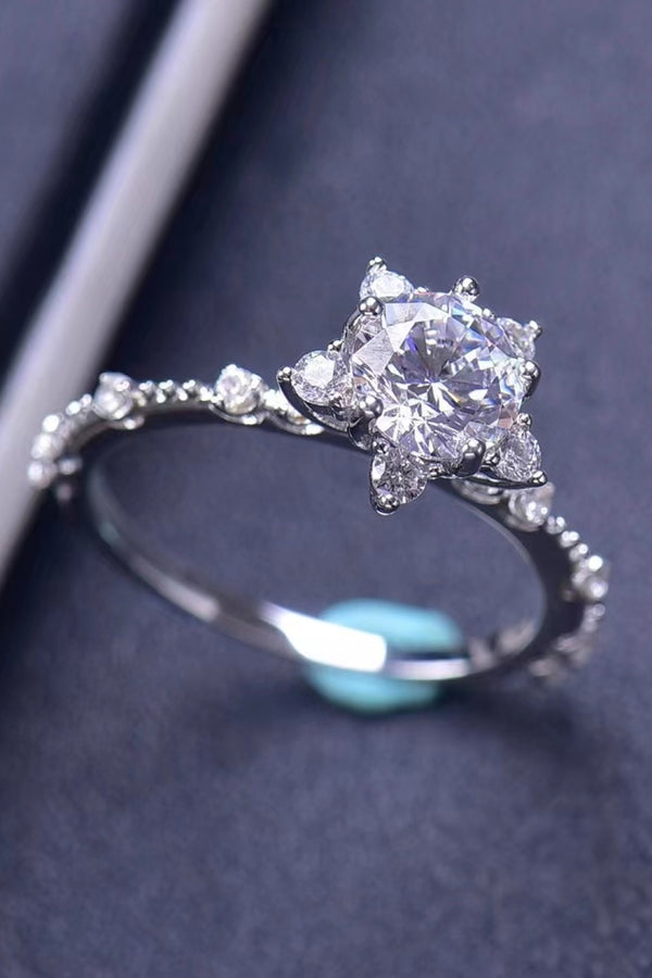 1 Carat Moissanite 6-Prong Ring-Teresa's Fashionista LLC