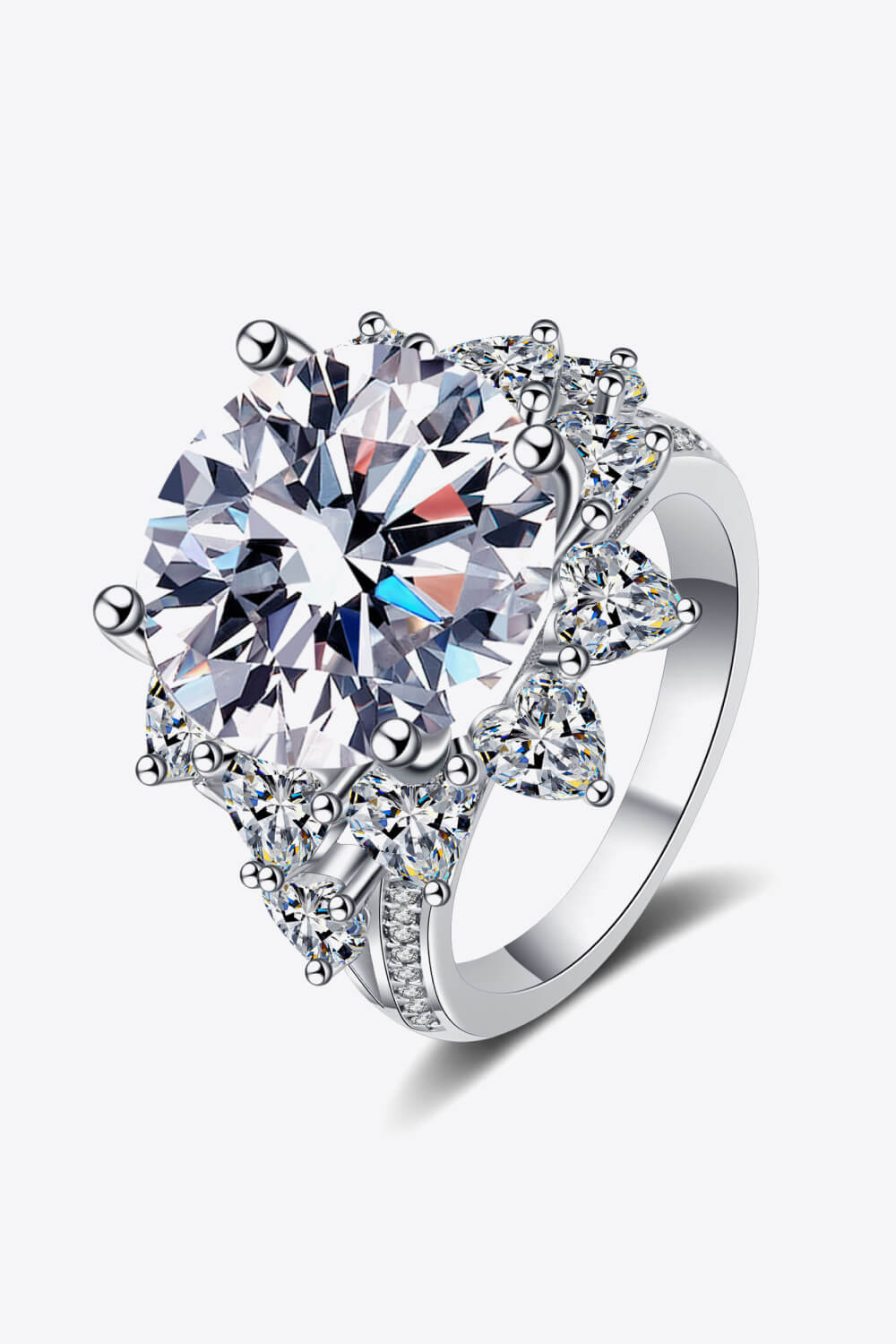 10 Carat Moissanite Flower-Shaped Ring-Teresa's Fashionista LLC