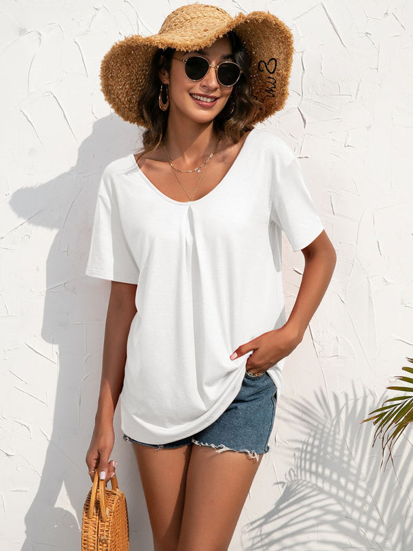 Lace Trim Short Sleeve Top-Teresa's Fashionista LLC