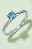 Moissanite Contrast 925 Sterling Silver Solitaire Ring-Teresa's Fashionista LLC