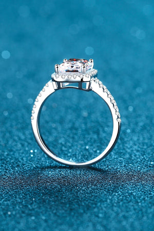 2 Carat Moissanite 925 Sterling Silver Halo Ring-Teresa's Fashionista LLC