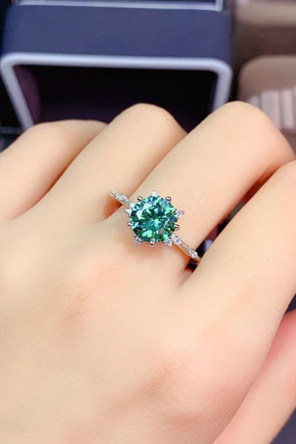 All Eyes On Me 1 Carat Moissanite Platinum-Plated Ring-Teresa's Fashionista LLC