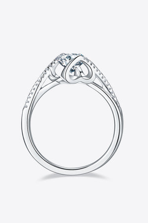 1 Carat Moissanite 925 Sterling Silver Twisted Ring-Teresa's Fashionista LLC