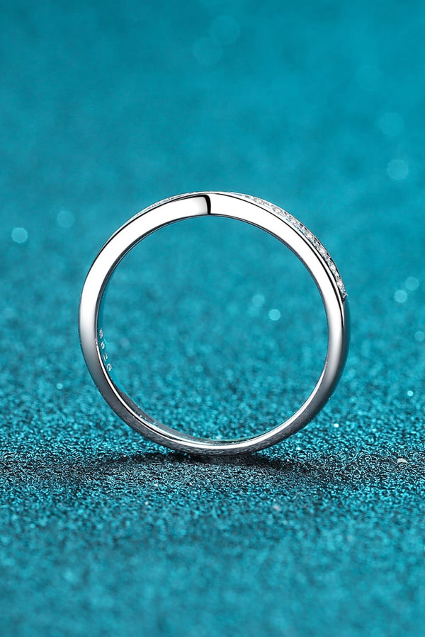 Moissanite Rhodium-Plated Ring-Teresa's Fashionista LLC