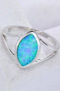 925 Sterling Silver Split Shank Opal Ring-Teresa's Fashionista LLC