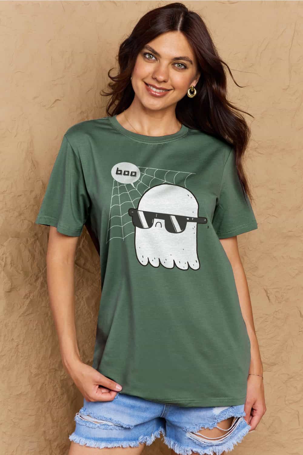 Simply Love Full Size BOO Graphic Cotton T-Shirt-Teresa&#39;s Fashionista LLC