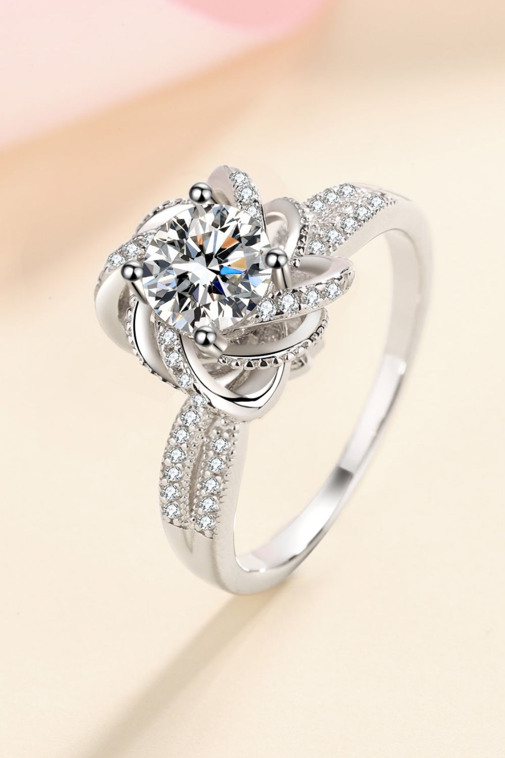 1 Carat Moissanite 925 Sterling Silver Ring-Teresa's Fashionista LLC