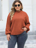 Plus Size Mock Neck Long Sleeve Knit Top-Teresa's Fashionista LLC