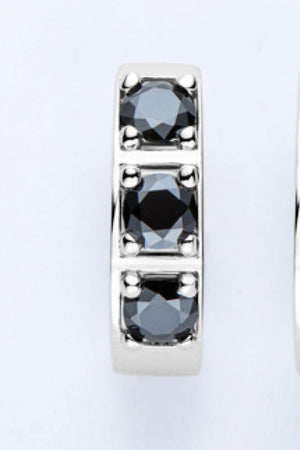 Inlaid Moissanite Huggie Earrings-Teresa's Fashionista LLC