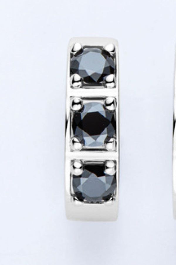 Inlaid Moissanite Huggie Earrings-Teresa's Fashionista LLC